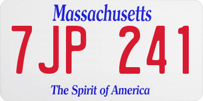 MA license plate 7JP241