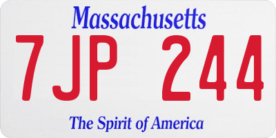 MA license plate 7JP244