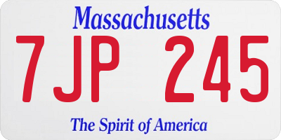 MA license plate 7JP245
