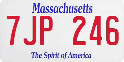 MA license plate 7JP246