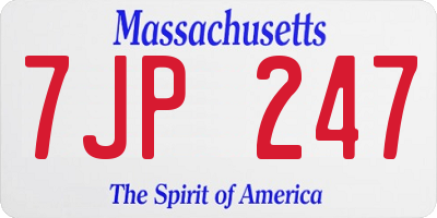 MA license plate 7JP247
