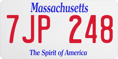 MA license plate 7JP248
