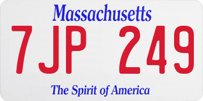 MA license plate 7JP249