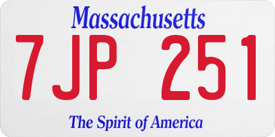 MA license plate 7JP251