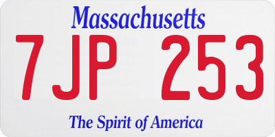 MA license plate 7JP253