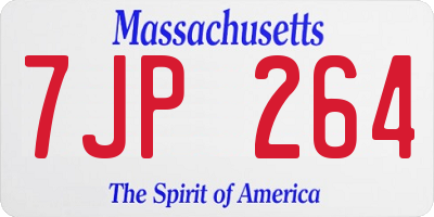 MA license plate 7JP264