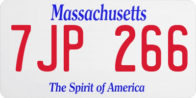 MA license plate 7JP266