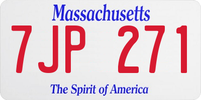 MA license plate 7JP271