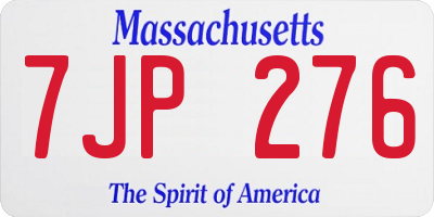 MA license plate 7JP276