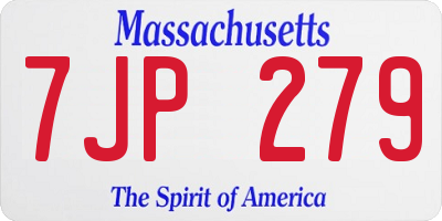 MA license plate 7JP279