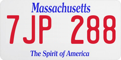 MA license plate 7JP288