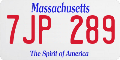 MA license plate 7JP289