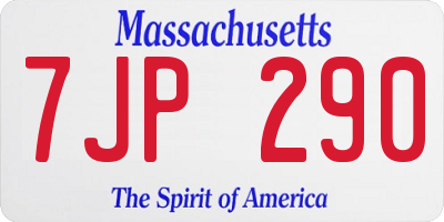 MA license plate 7JP290