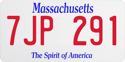 MA license plate 7JP291
