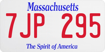 MA license plate 7JP295