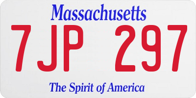 MA license plate 7JP297