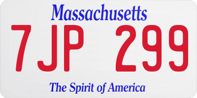 MA license plate 7JP299