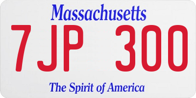 MA license plate 7JP300