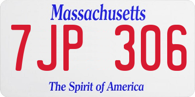 MA license plate 7JP306