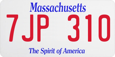 MA license plate 7JP310