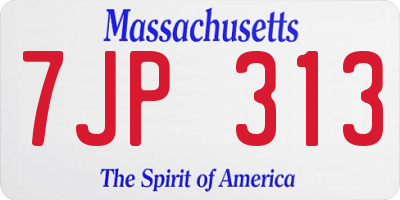 MA license plate 7JP313
