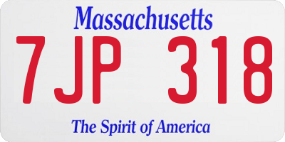 MA license plate 7JP318
