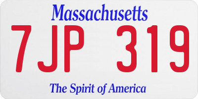 MA license plate 7JP319