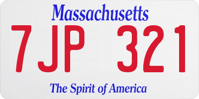 MA license plate 7JP321