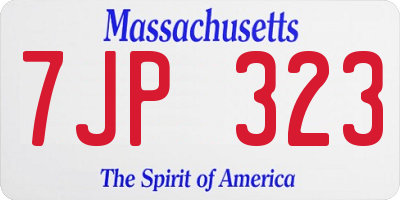 MA license plate 7JP323