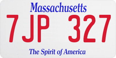 MA license plate 7JP327