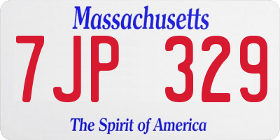 MA license plate 7JP329