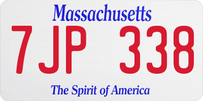 MA license plate 7JP338