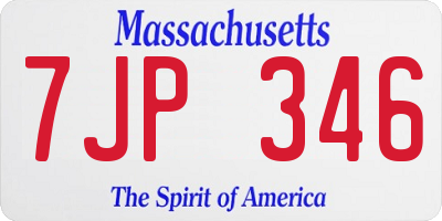 MA license plate 7JP346