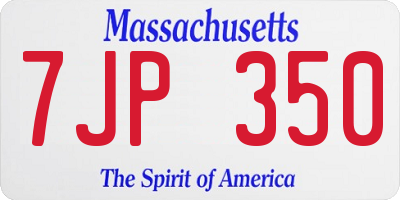 MA license plate 7JP350