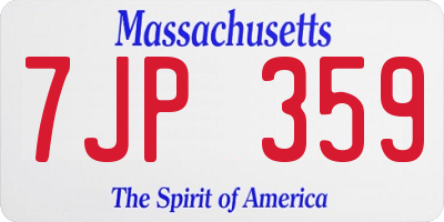 MA license plate 7JP359