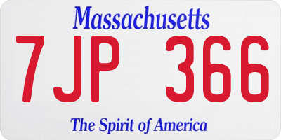MA license plate 7JP366