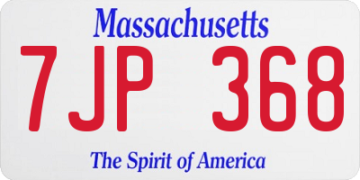 MA license plate 7JP368