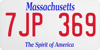 MA license plate 7JP369