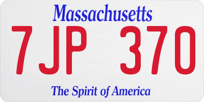 MA license plate 7JP370