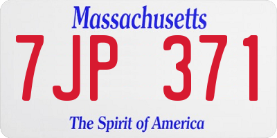 MA license plate 7JP371