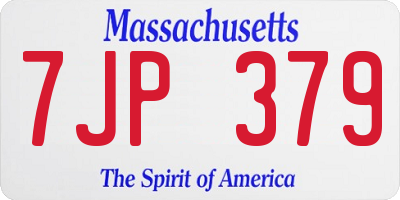 MA license plate 7JP379
