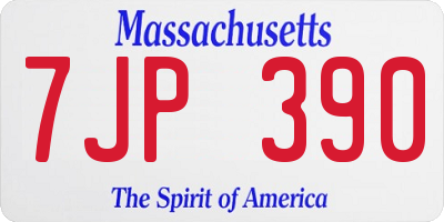 MA license plate 7JP390