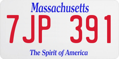 MA license plate 7JP391