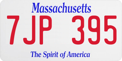 MA license plate 7JP395