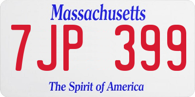 MA license plate 7JP399