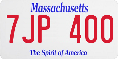 MA license plate 7JP400