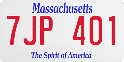 MA license plate 7JP401
