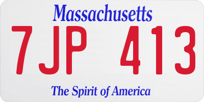 MA license plate 7JP413