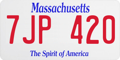 MA license plate 7JP420