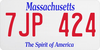 MA license plate 7JP424